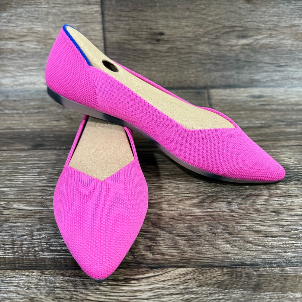 Rothy's Pointy Toe Flat DRAGON FRUIT NEW SZ 7.5 - Picture 7 of 12